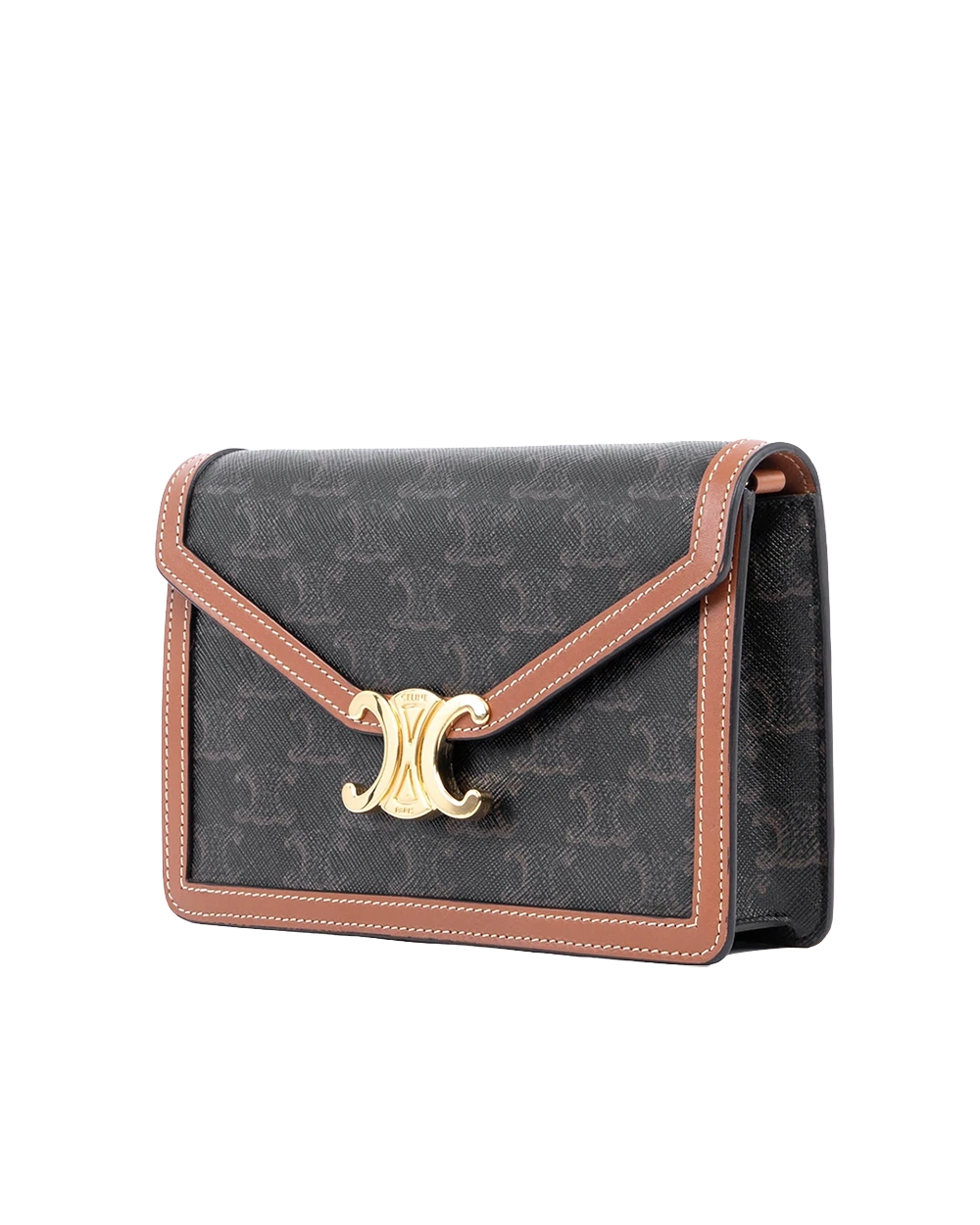 CELINE TRIOMPHE WOC BROWN TAN CANVAS GHW F ME 2243 01740 result