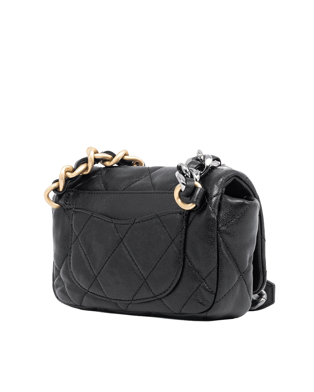 CHANEL 19 WAIST BAG BLACK LAMB GHW 29046978 05475
