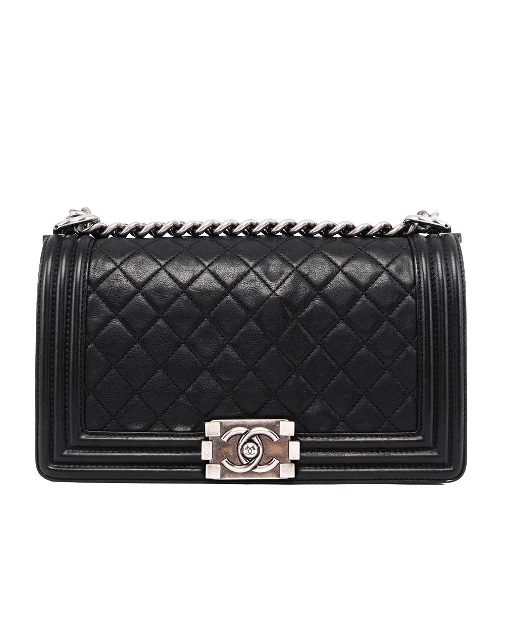 CHANEL BOY 10 BLACK CALF SHW 17856118 04740