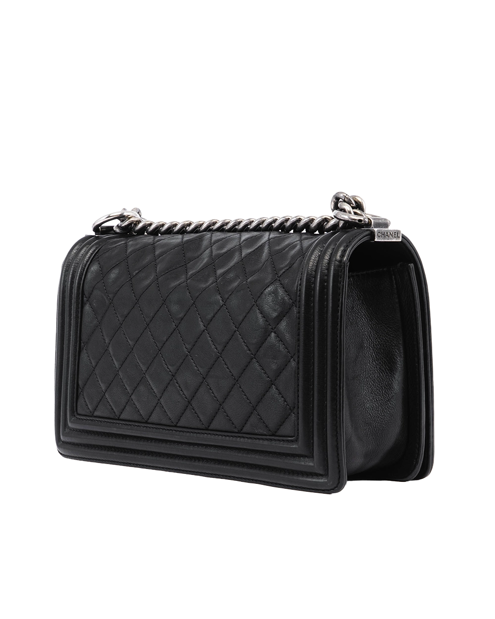 CHANEL BOY 10 BLACK CALF SHW 17856118 04743