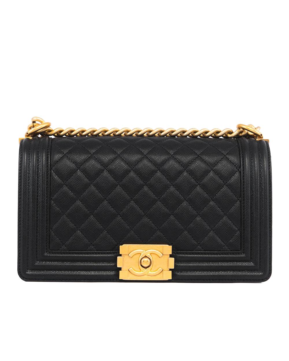 CHANEL BOY 10 BLACK CAVIAR GHW 30087758 05470