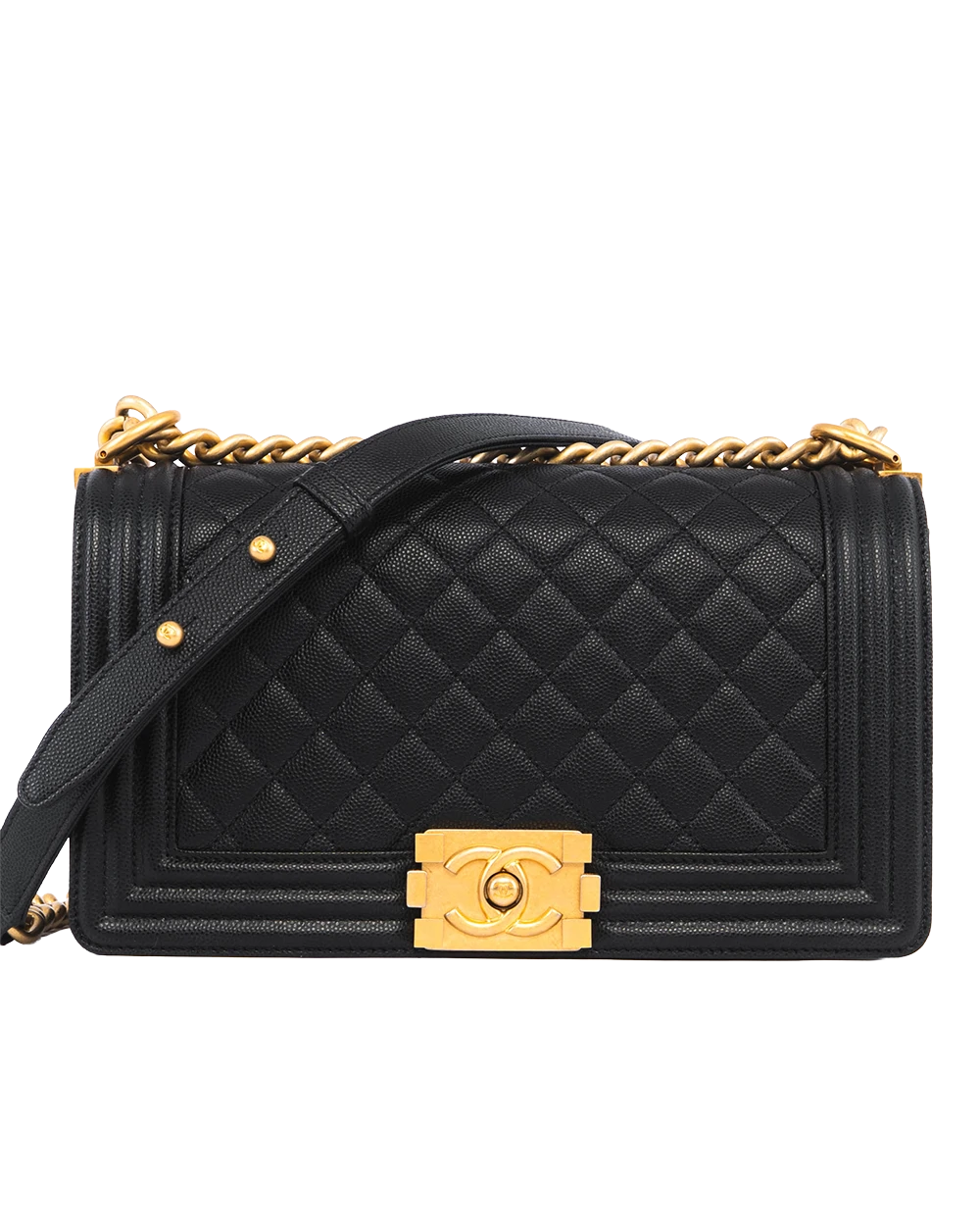 CHANEL BOY 10 BLACK CAVIAR GHW 30087758 05471