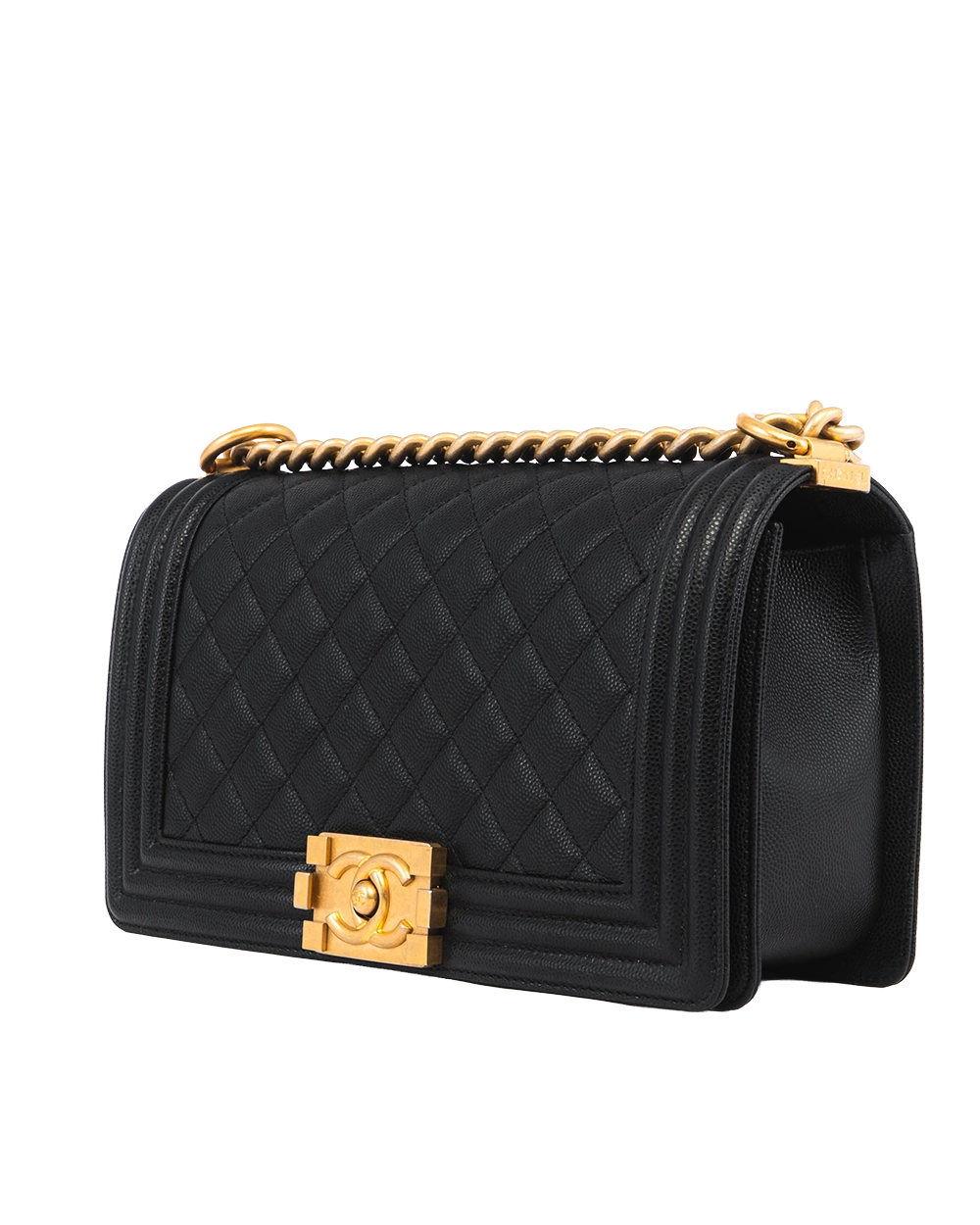 CHANEL BOY 10 BLACK CAVIAR GHW 30087758 05472