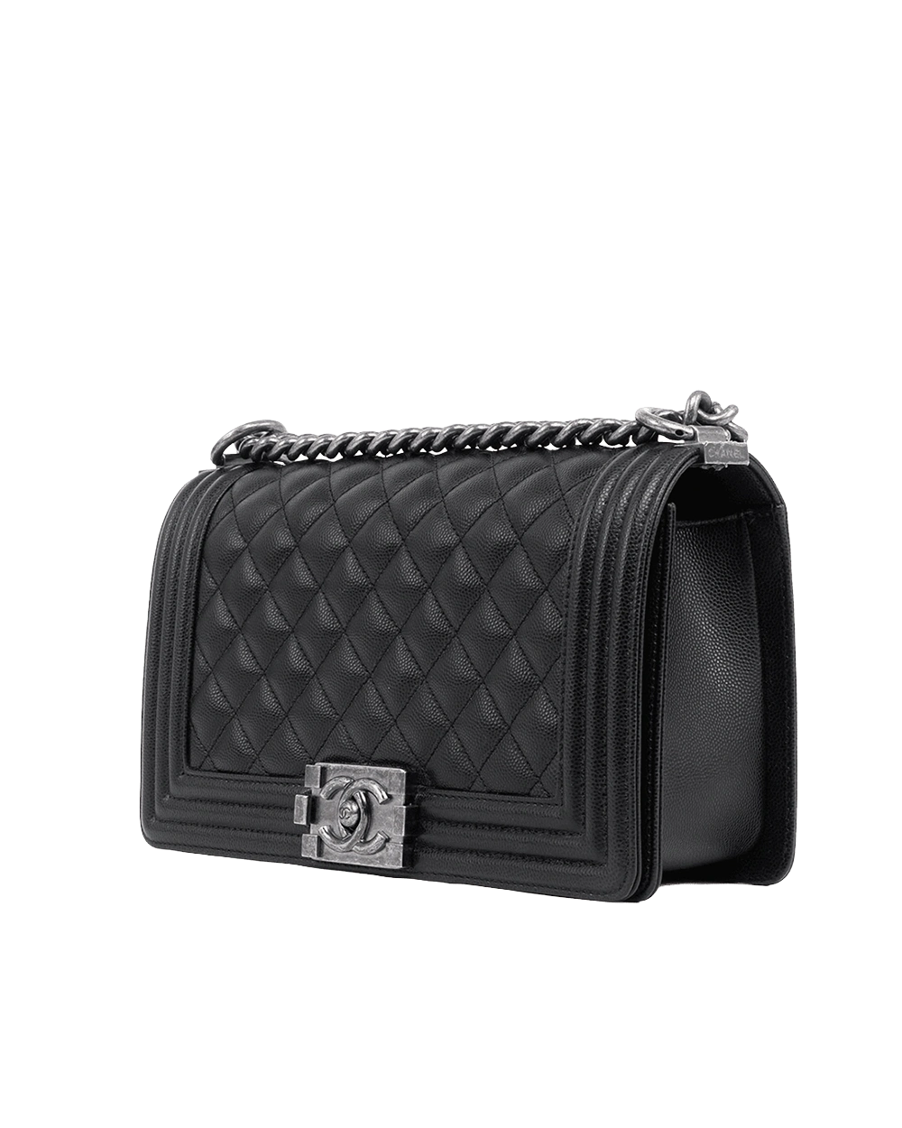CHANEL BOY 10 BLACK CAVIAR RHW UP8C8E77 08351