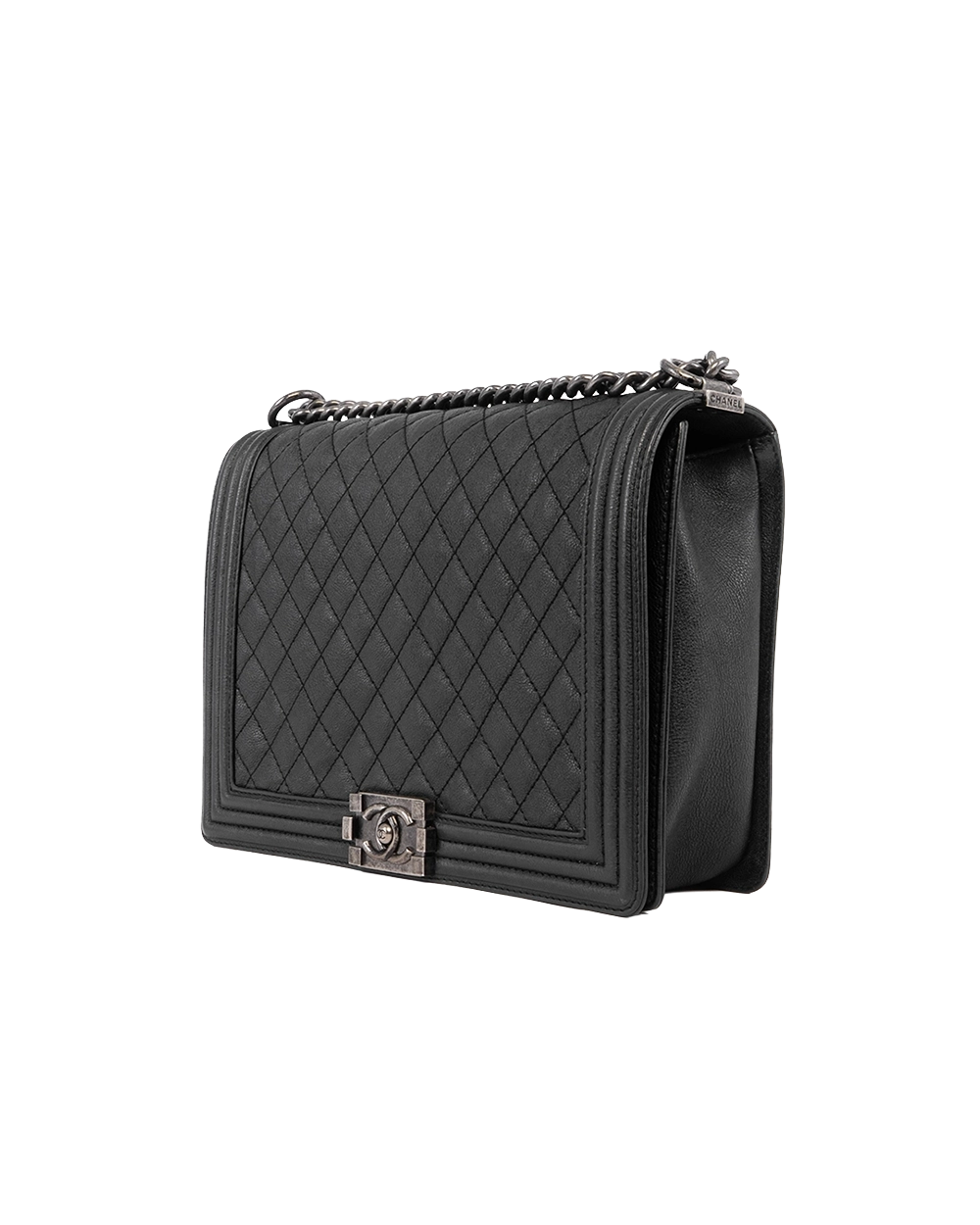 CHANEL BOY JUMBO BLACK CALF RGHW 18262741 03515