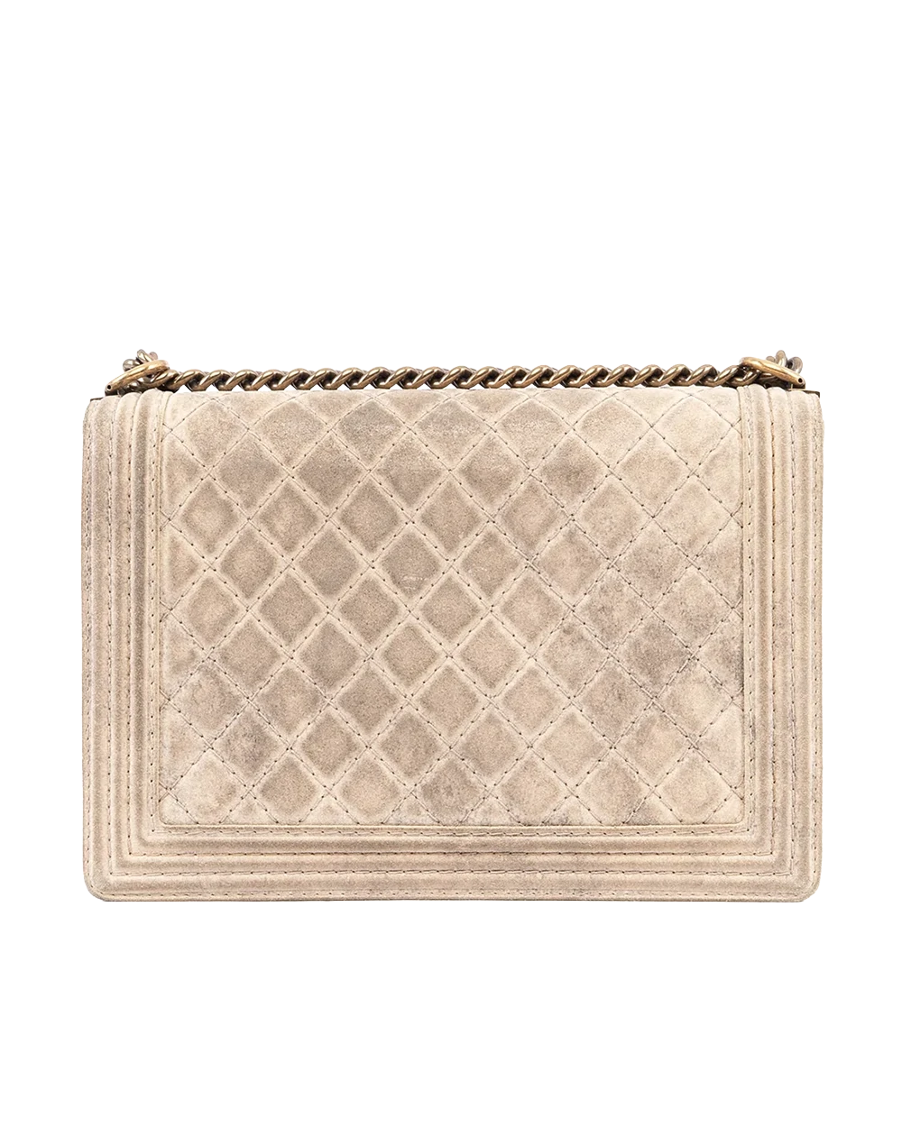 CHANEL BOY JUMBO WHITE DISTRESSED RGHW 03628