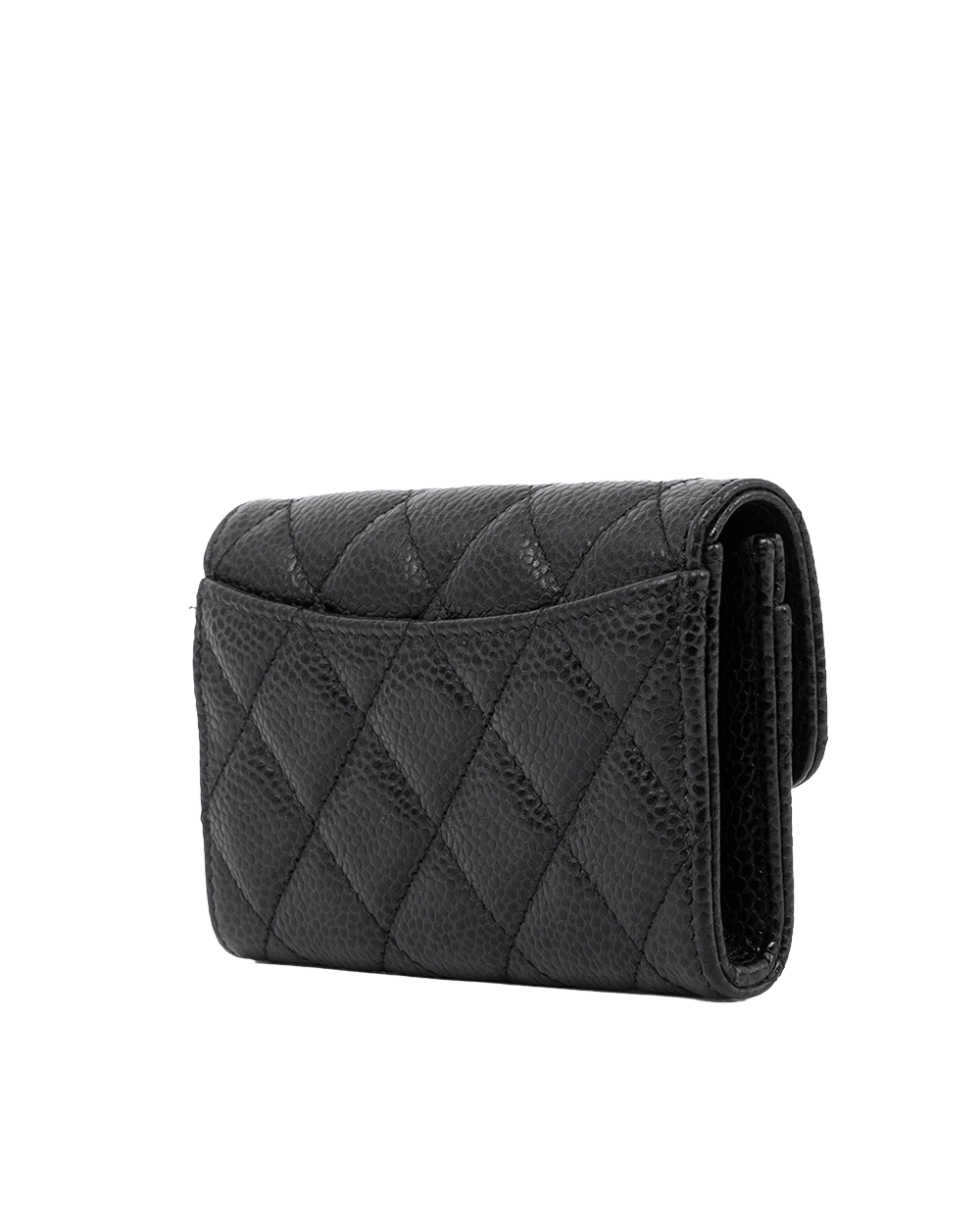 CHANEL CARD HOLDER SHORT BLACK CAVIAR GHW 30628704 00515