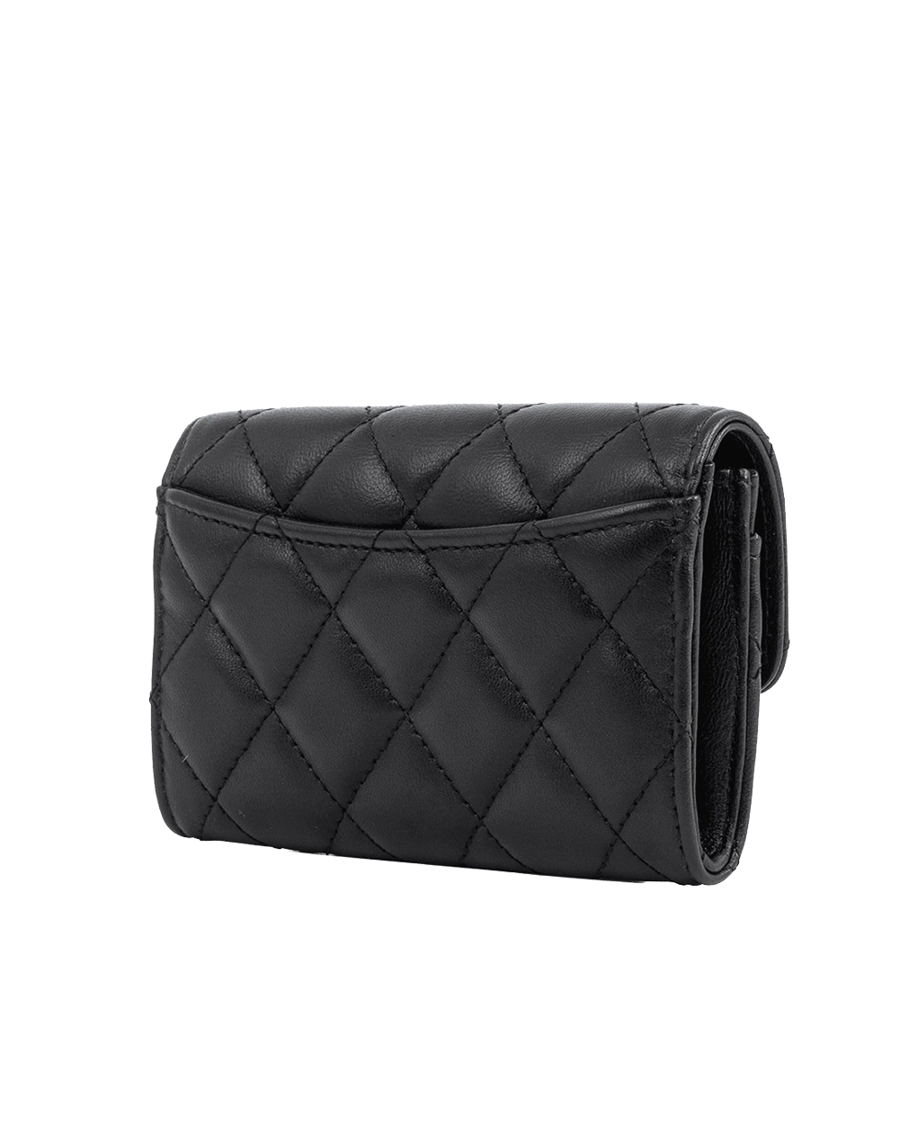 CHANEL CARD HOLDER SHORT BLACK LAMB GHW TPKTHHX7 09915