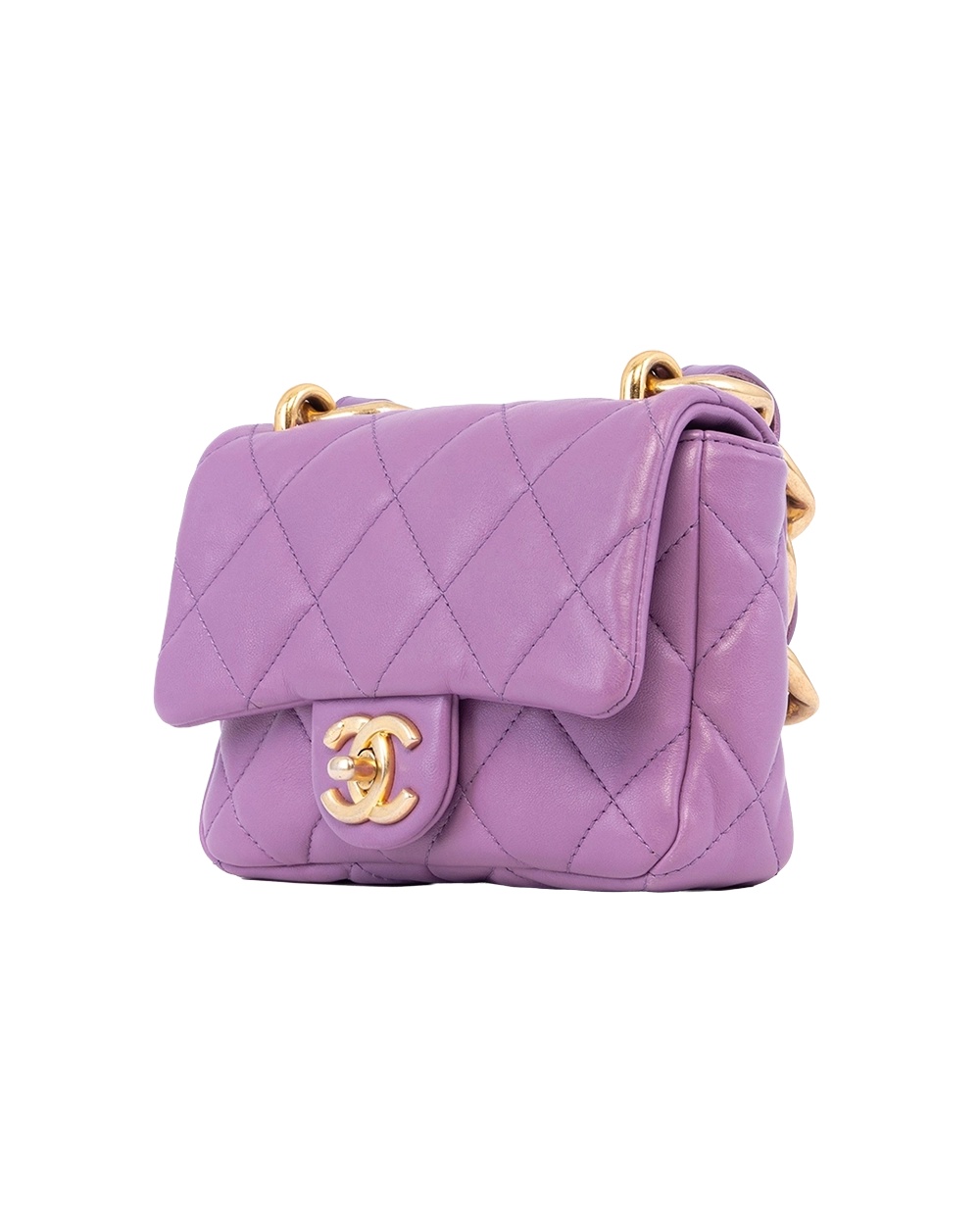 CHANEL CC FUNKY TOWN FLAP BAG 6.5 PURPLE LAMB GHW EAG10TTJ 03470