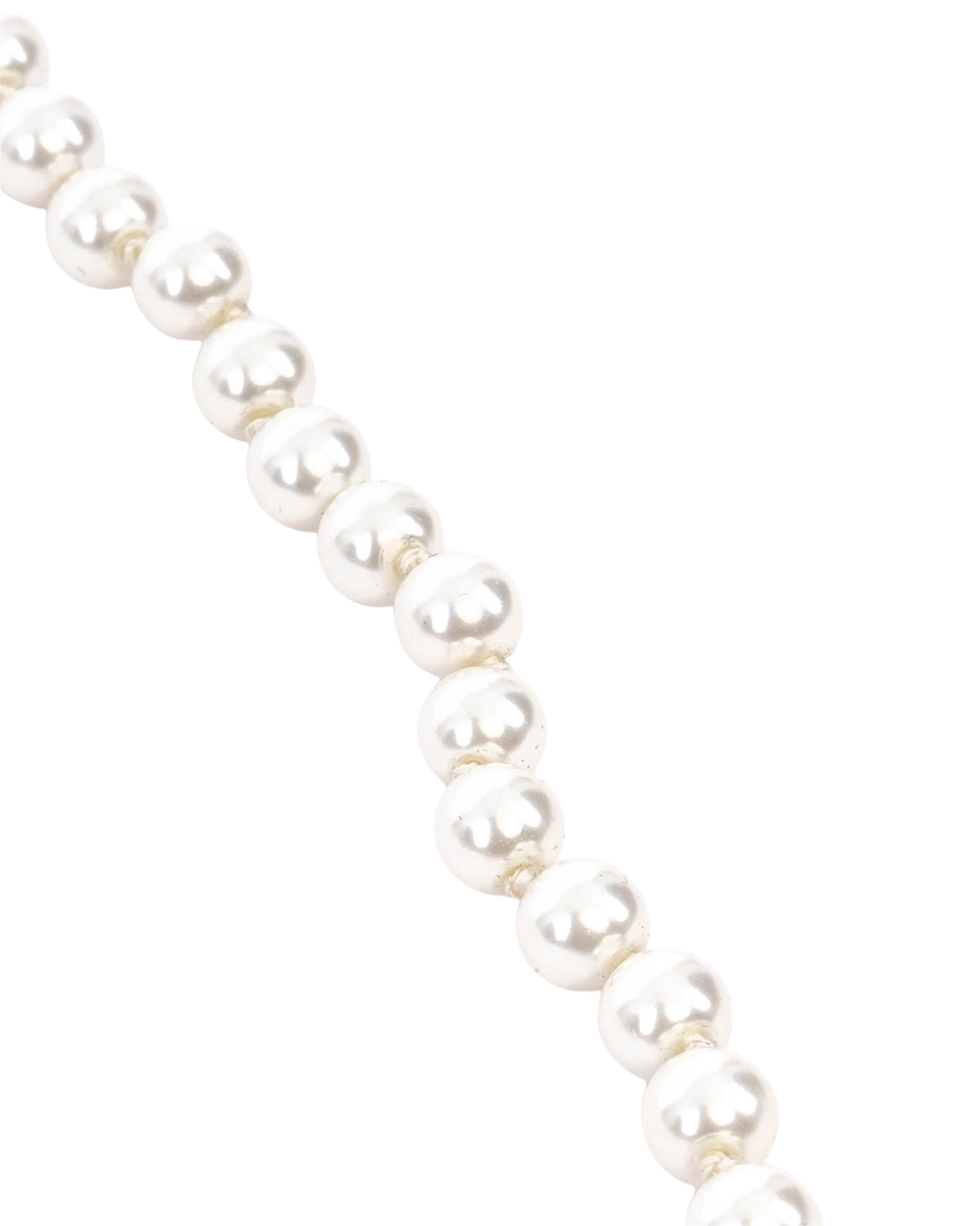CHANEL CC LOCO NECKLACE SILVER PEARL SHW 01285