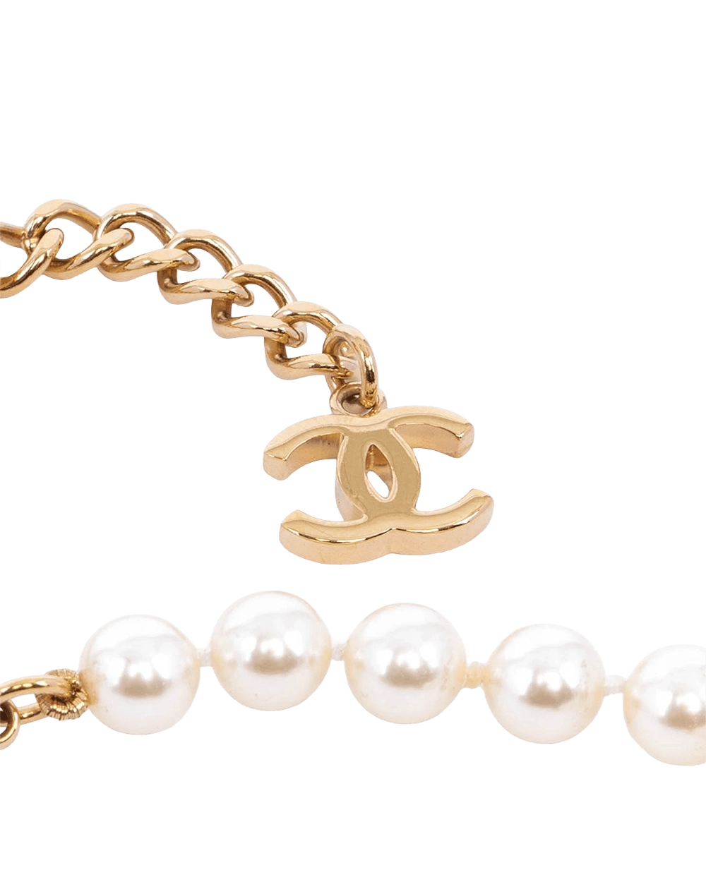 CHANEL CC LOGO NECKLACE BLACK PEARL GHW 09957