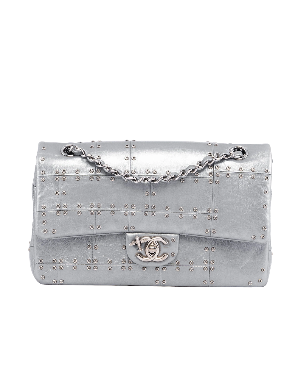 CHANEL CLASSIC 10 GREY AIRLINE CALF SHW 22480360 05739