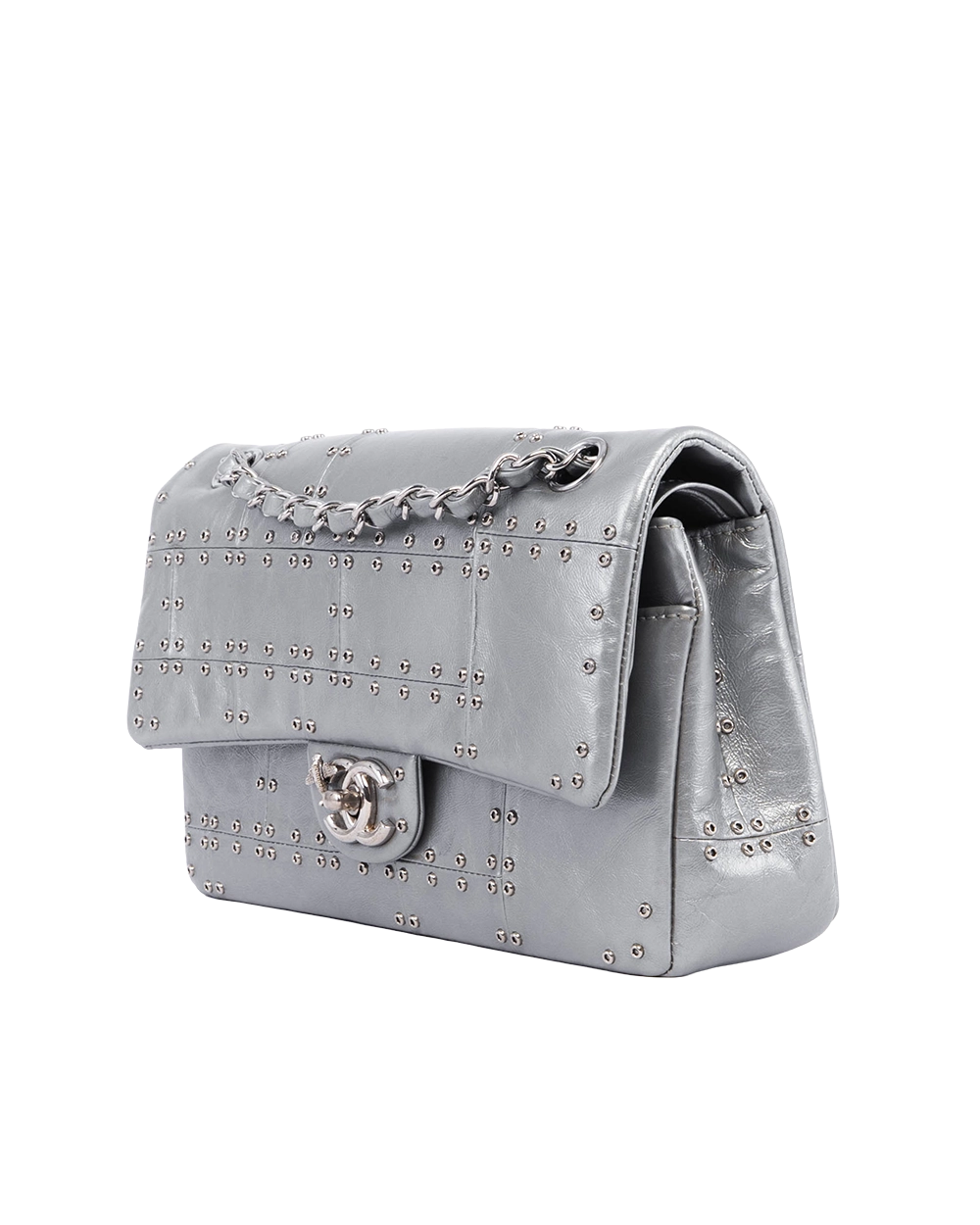 CHANEL CLASSIC 10 GREY AIRLINE CALF SHW 22480360 05741