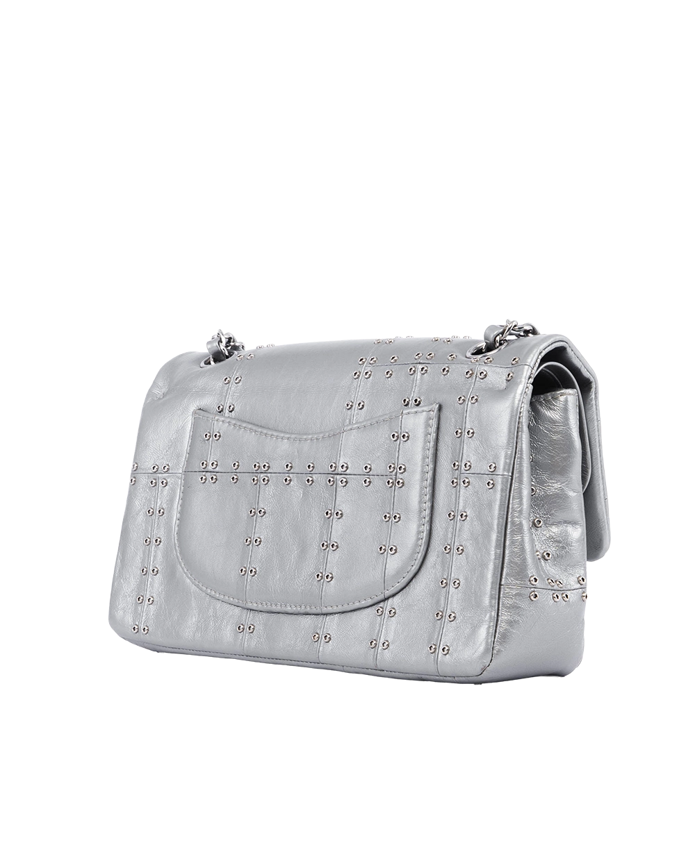 CHANEL CLASSIC 10 GREY AIRLINE CALF SHW 22480360 05743