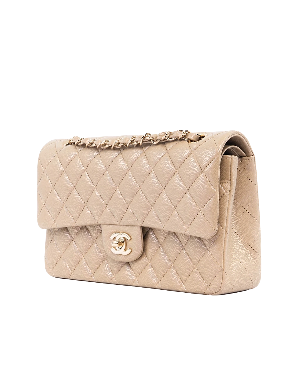 CHANEL CLASSIC 10 BEIGE CAVIAR GHW 31297735 00589
