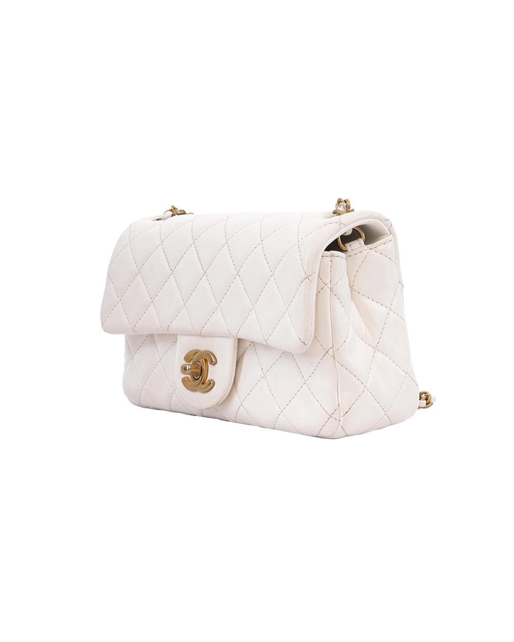 CHANEL CLASSIC ADJ BALL MINI 8 WHITE LAMB GHW 31057100 03551