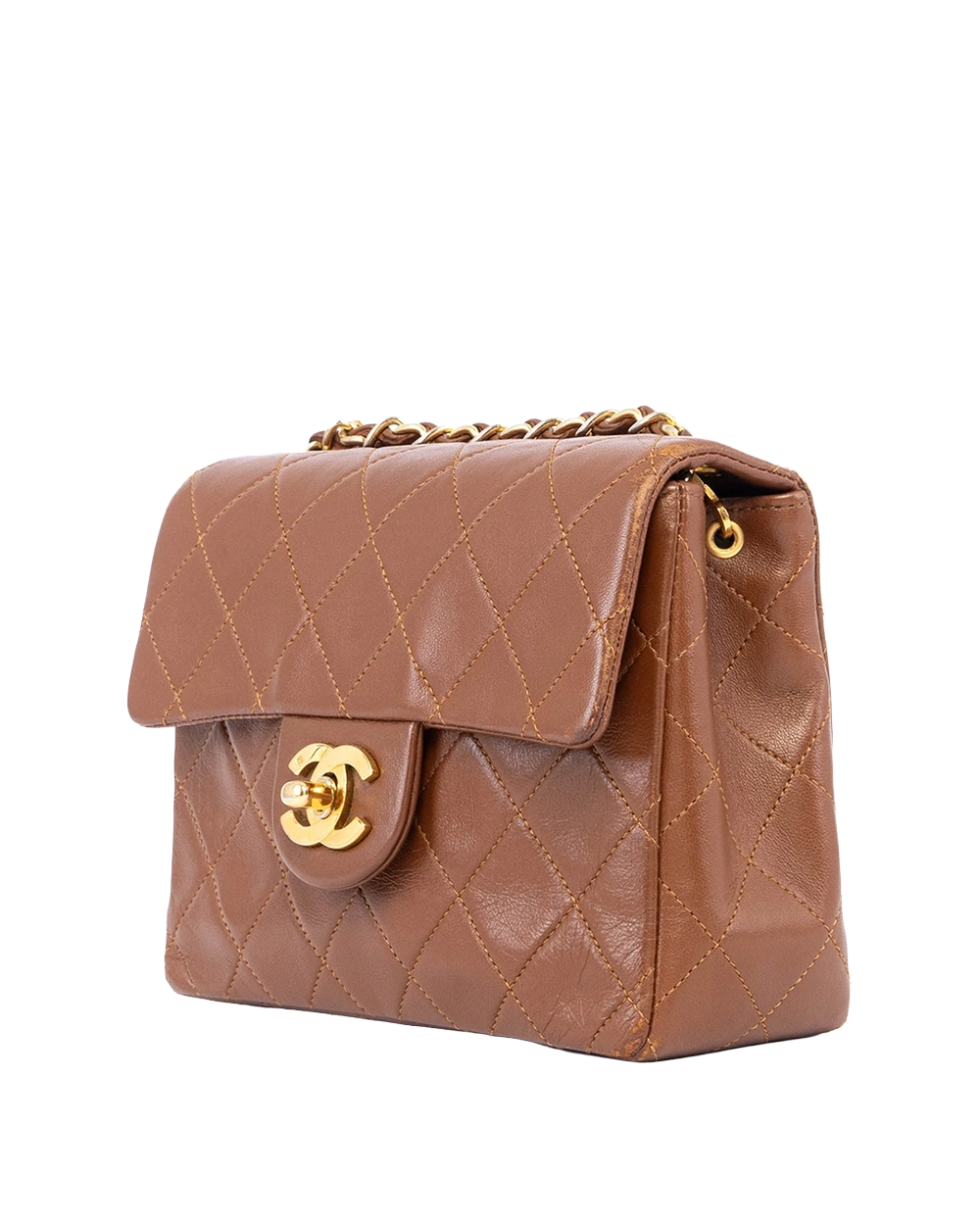 CHANEL CLASSIC FLAP 7 BROWN LAMB GHW 1646633 03692