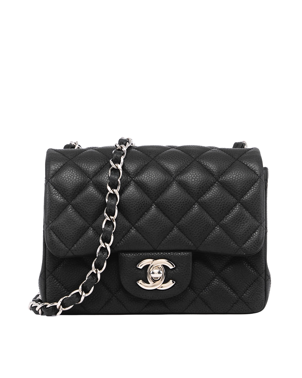 CHANEL CLASSIC SQUARE 7 BLACK CAVIAR SHW 17904089 04600