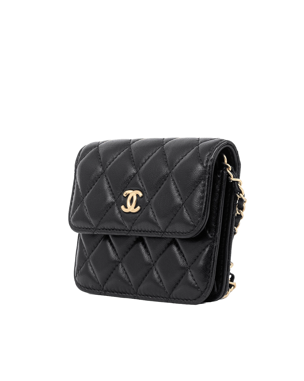 CHANEL CLUTCH ADJ BALL BLACK LAMB GHW 30986187 09637