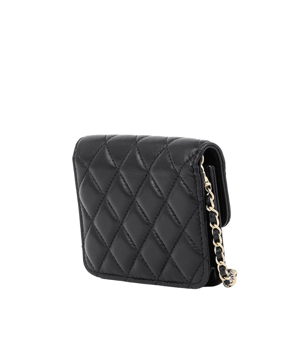 CHANEL CLUTCH ADJ BALL BLACK LAMB GHW 30986187 09638