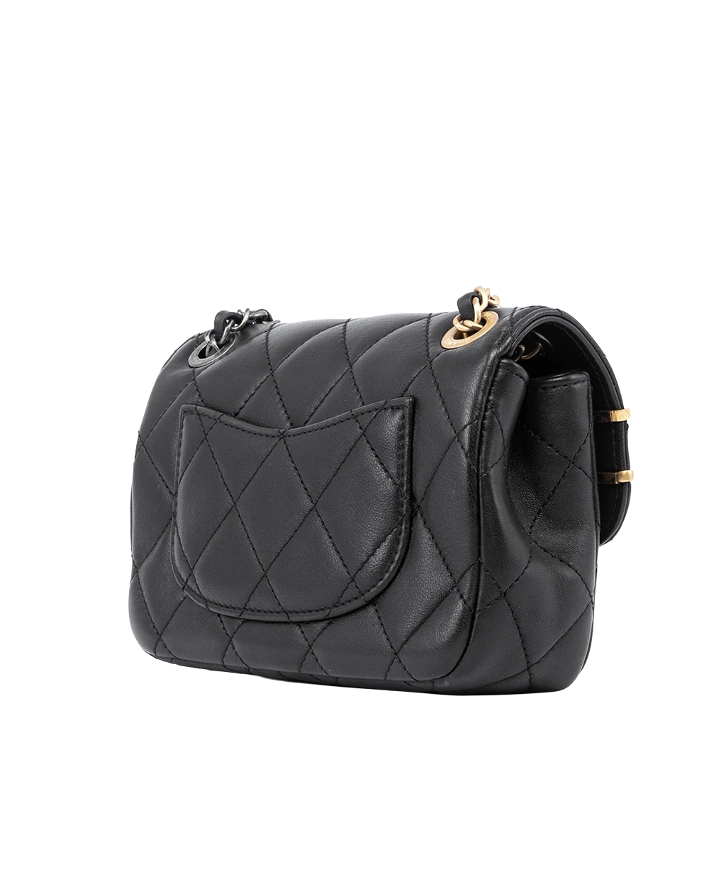 CHANEL COCO CLIPS CLASSIC FLAP BAG MINI BLACK LAMB GHW G5G5UHG3 04015