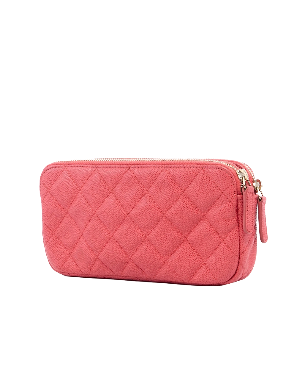 CHANEL DOUBLE ZIP CLUTCH WITH CHAIN RED CAVIAR GHW 22995353 02852