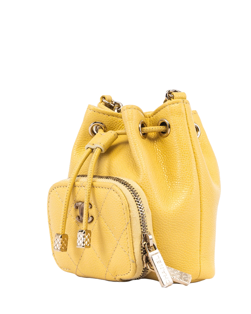 CHANEL DRAWSTRING MINI YELLOW CAVIAR GHW G67UTUPC 04530