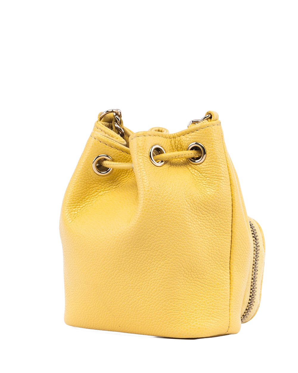 CHANEL DRAWSTRING MINI YELLOW CAVIAR GHW G67UTUPC 04531
