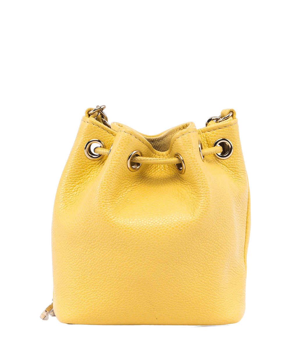 CHANEL DRAWSTRING MINI YELLOW CAVIAR GHW G67UTUPC 04532