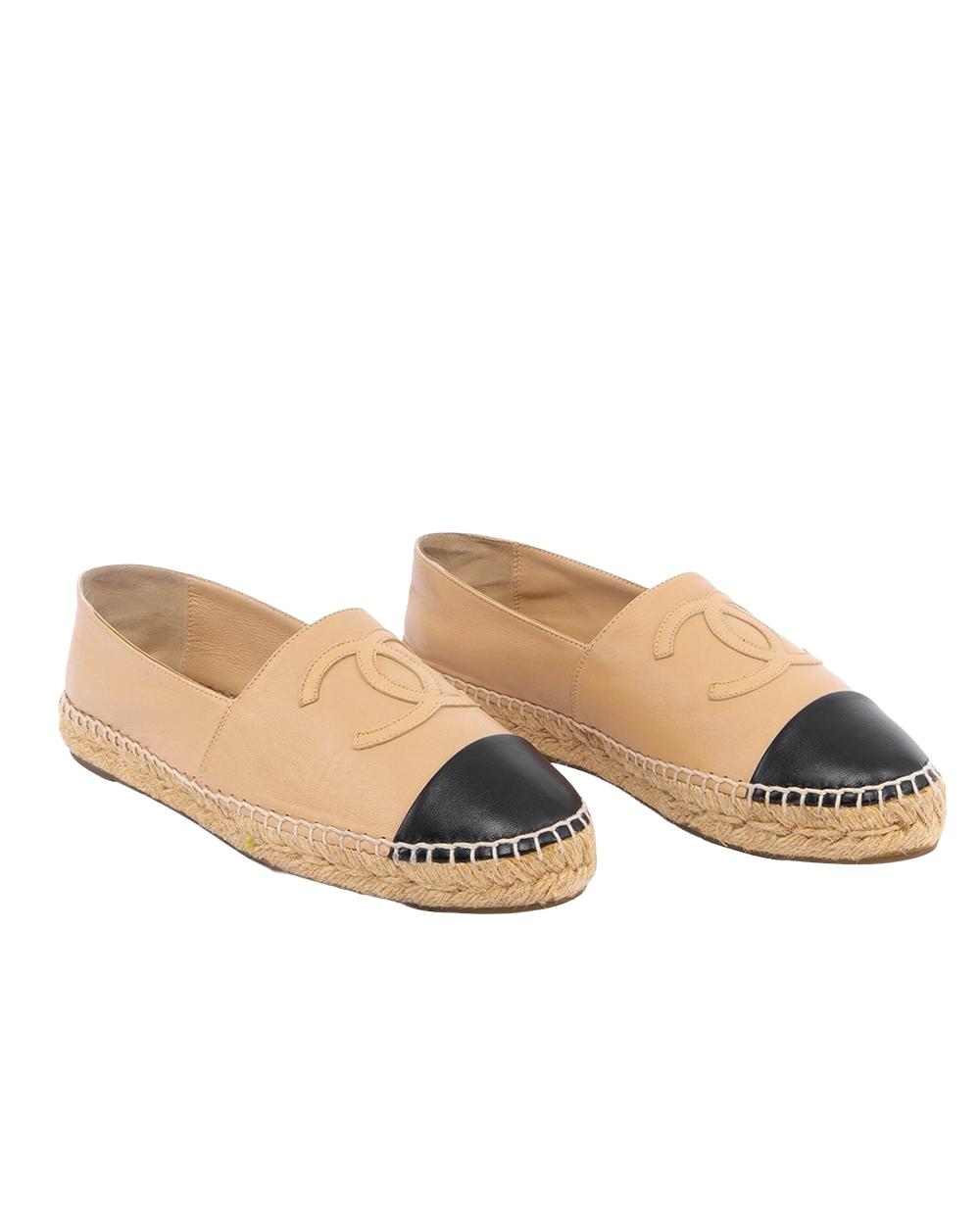 CHANEL ESPADRILLES 39 BEIGE CALF 00932