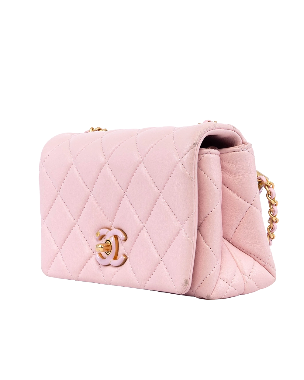 CHANEL FLAP 24A ADJ HEART 7 PINK LAMB GHW L1H8T8H3 03904