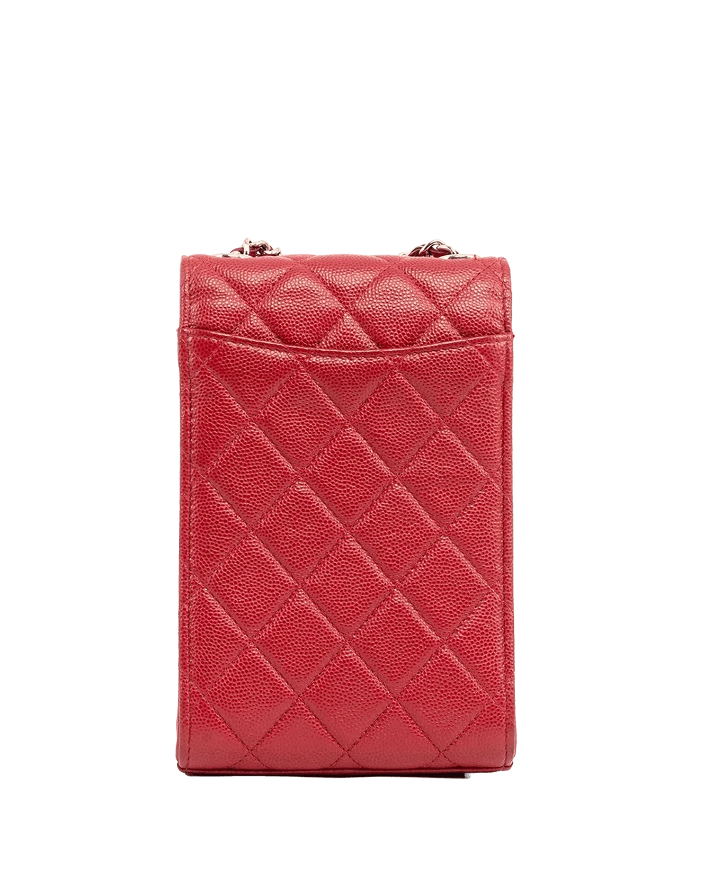 CHANEL FLAP PHONE HOLDER RED CAVIAR GHW 28495501 09394
