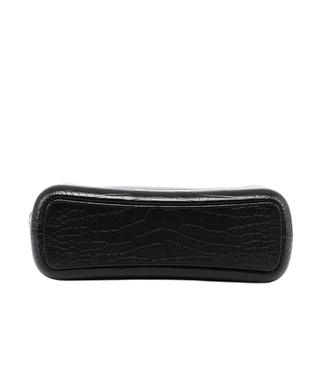 CHANEL GABRIELLE MEDIUM BLACK CROC EMBOSSED 04767