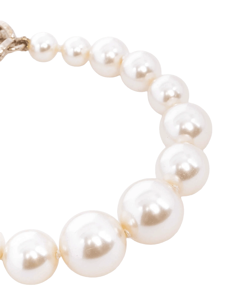CHANEL GLASS PEARL CC BRACELET CRYSTAL GHW 09950