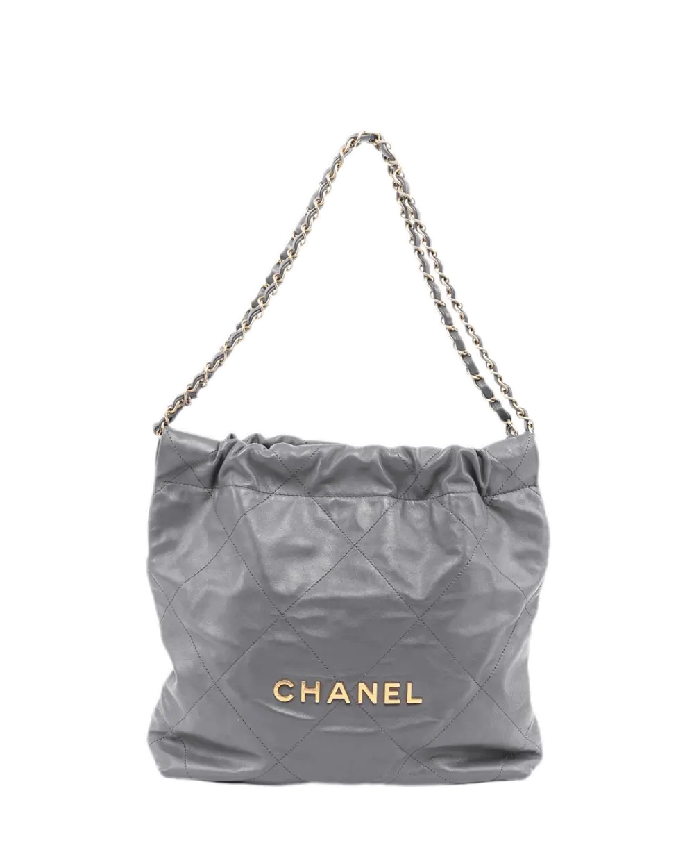 CHANEL TOTE 22 MEDIUM GRAY LAMB GHW L5AC0PC9 00493 (1)