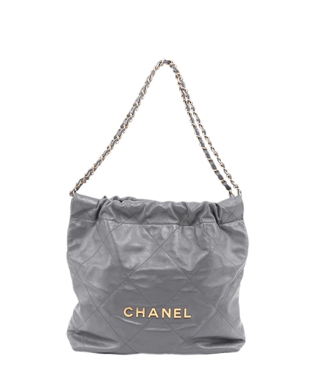 CHANEL TOTE 22 MEDIUM GRAY LAMB GHW L5AC0PC9 00493 (1)