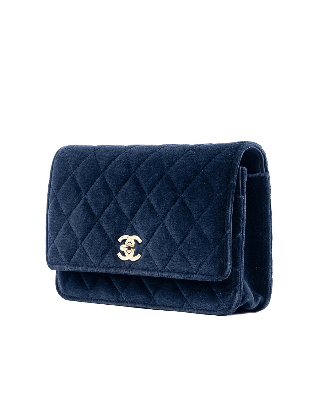 CHANEL WOC BLUE NAVY VELVET GHW 30517714 07648