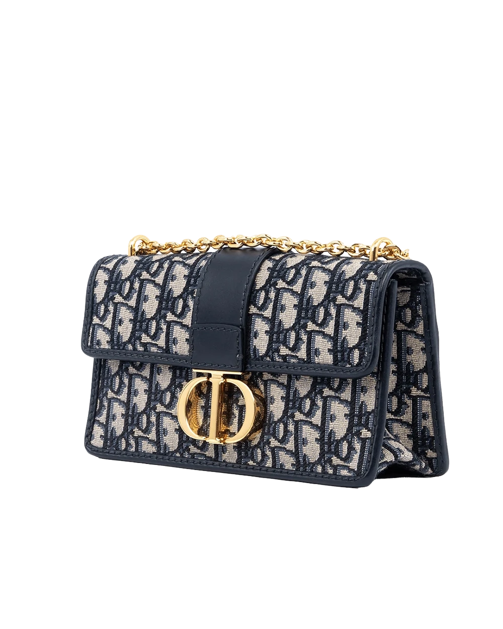 DIOR 30 MONTAIGNE EAST WEST WITH CHAIN NAVY OBLIQUE JACUARD GHW 29 MA 0243 09529