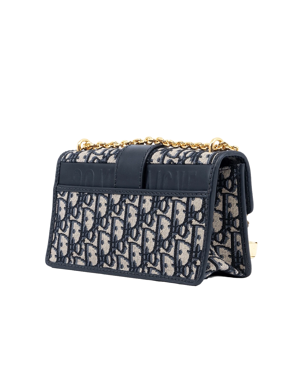 DIOR 30 MONTAIGNE EAST WEST WITH CHAIN NAVY OBLIQUE JACUARD GHW 29 MA 0243 09530