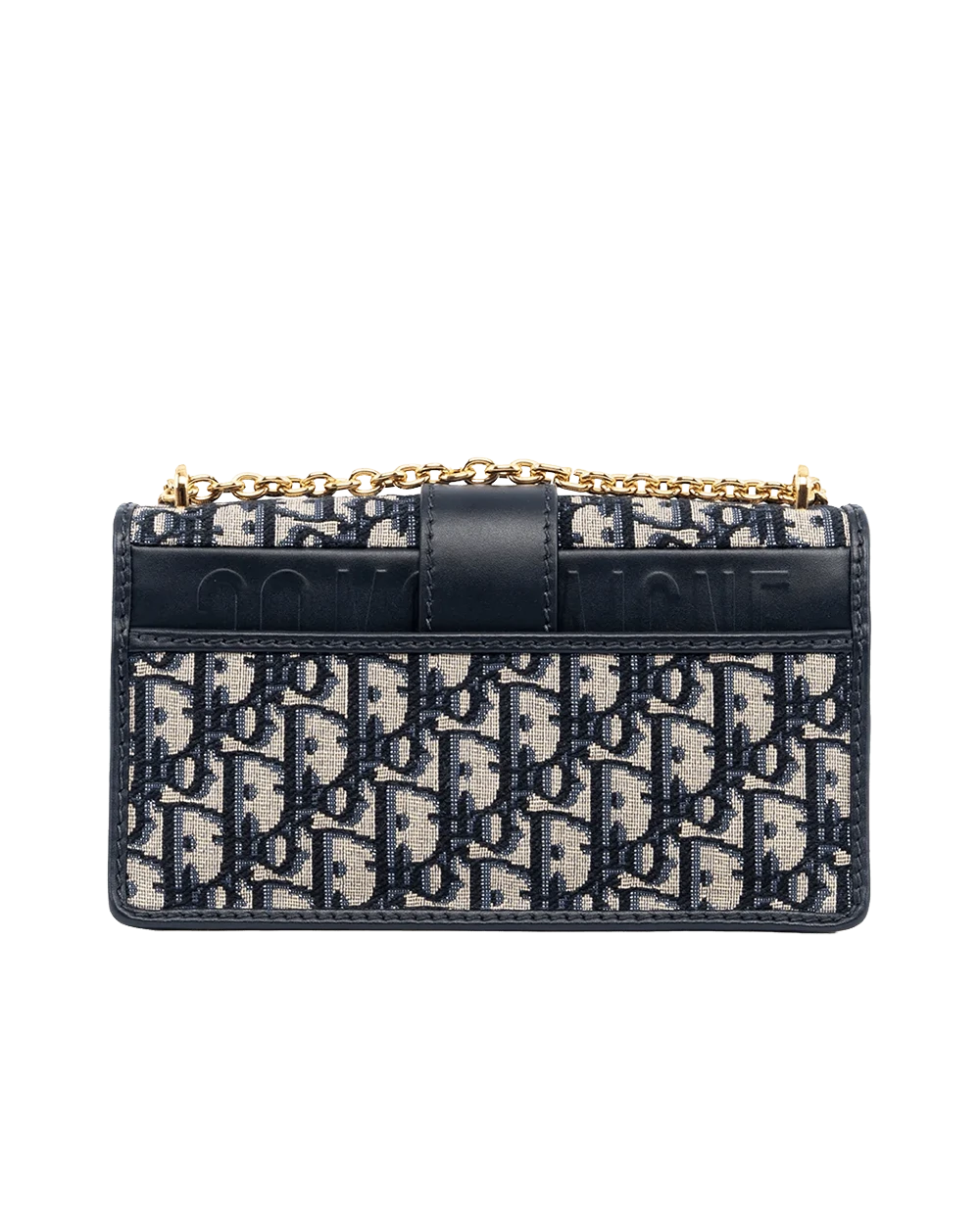 DIOR 30 MONTAIGNE EAST WEST WITH CHAIN NAVY OBLIQUE JACUARD GHW 29 MA 0243 09531