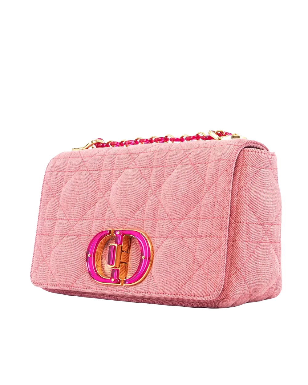 DIOR CARO MEDIUM PINK DENIM GHW 05 RU 0232 03718