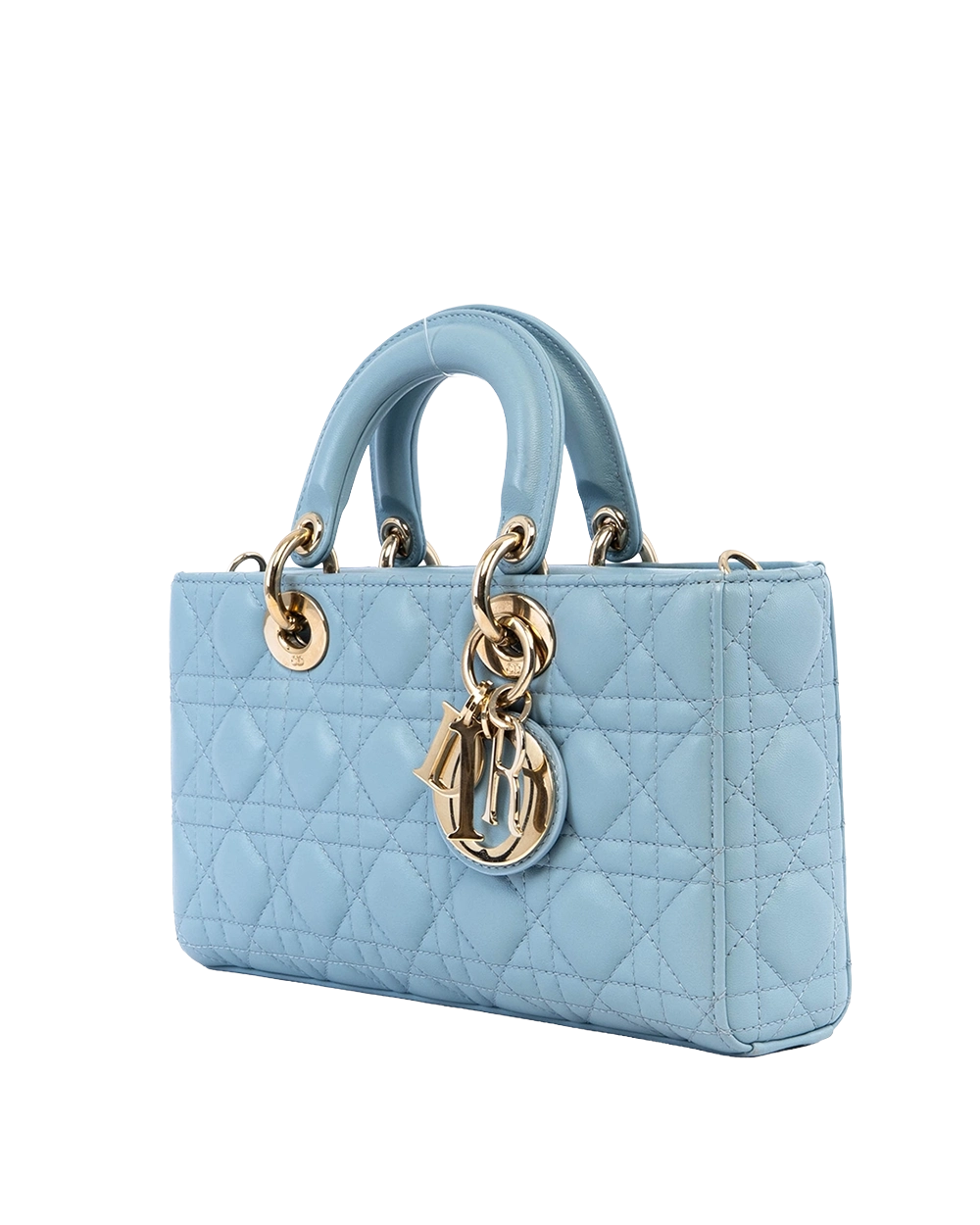 DIOR LADY D JOY SMALL SKY BLUE LAMB GHW MICROCHIP 03950