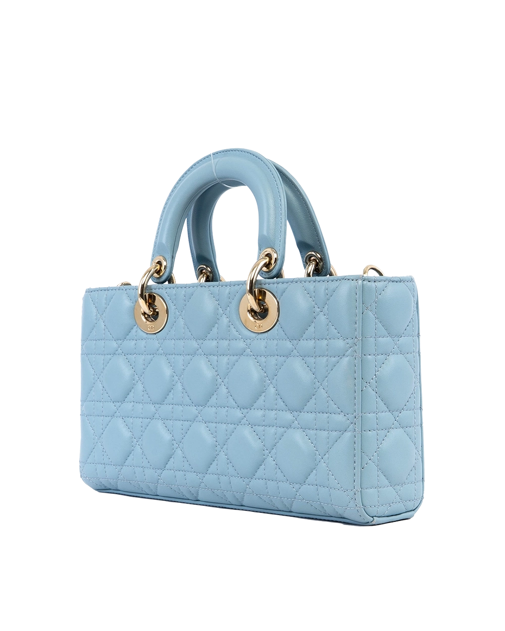 DIOR LADY D JOY SMALL SKY BLUE LAMB GHW MICROCHIP 03951