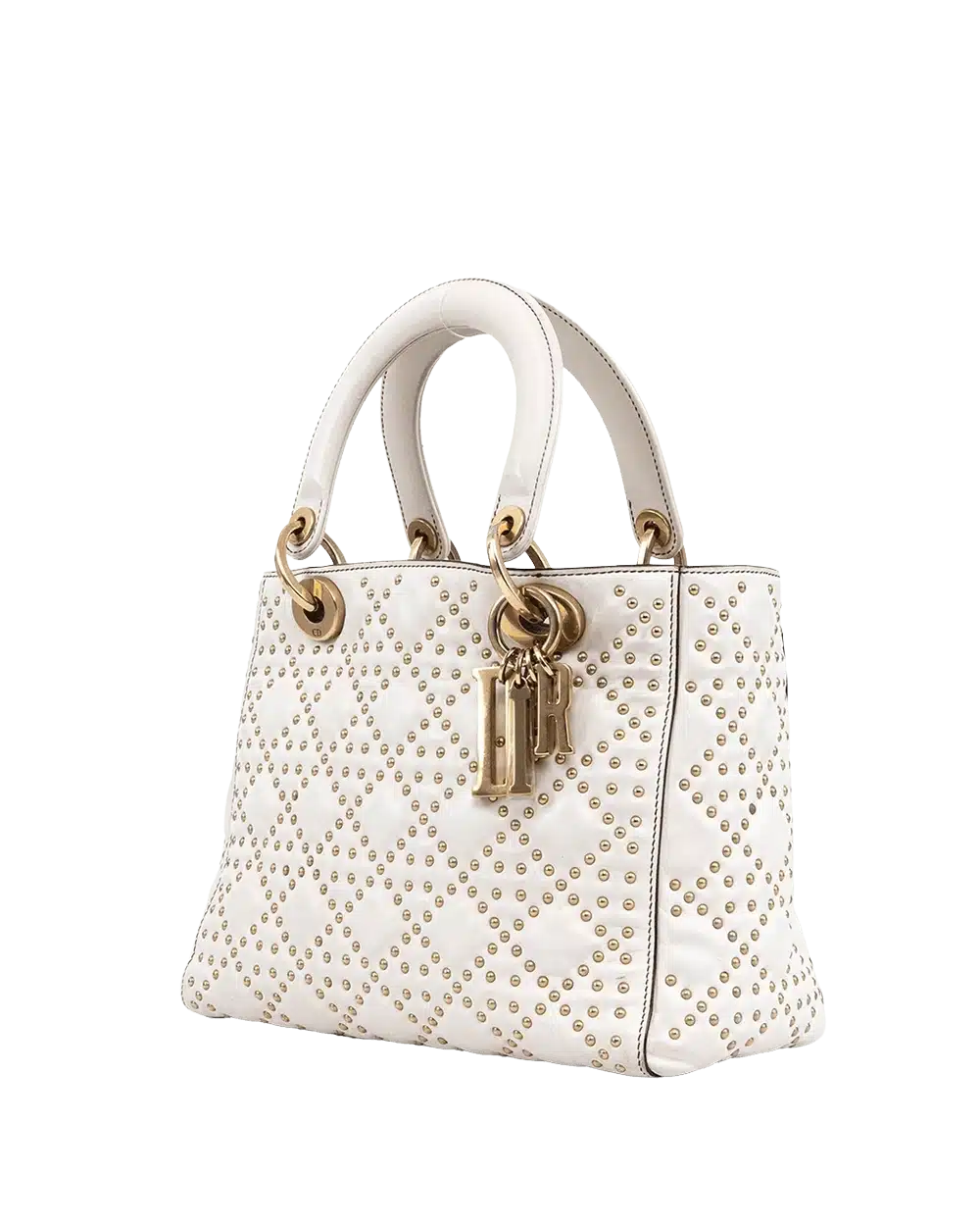 DIOR LADY STUDDED MEDIUM WHITE LAMB GHW 09 BO 0137 07437 result