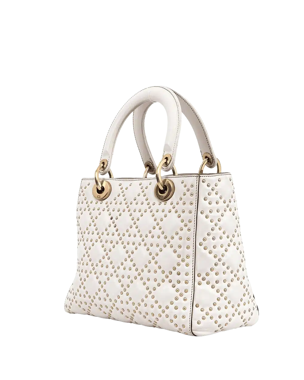 DIOR LADY STUDDED MEDIUM WHITE LAMB GHW 09 BO 0137 07438 result