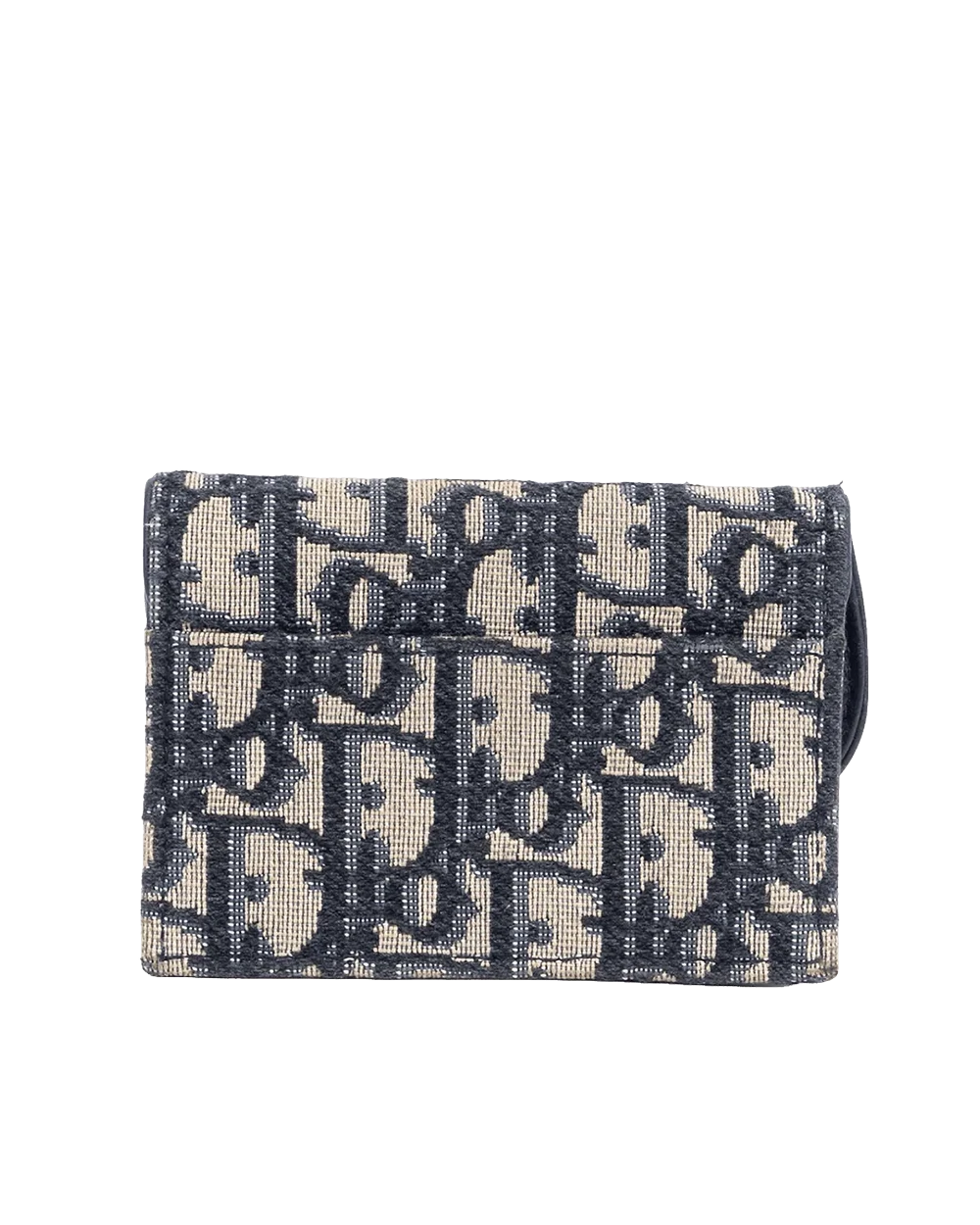 DIOR SADDLE CARD HOLDER SHORT BLUE NAVY OBLIQUE JACUARD GHW 47 MA 0221 05757