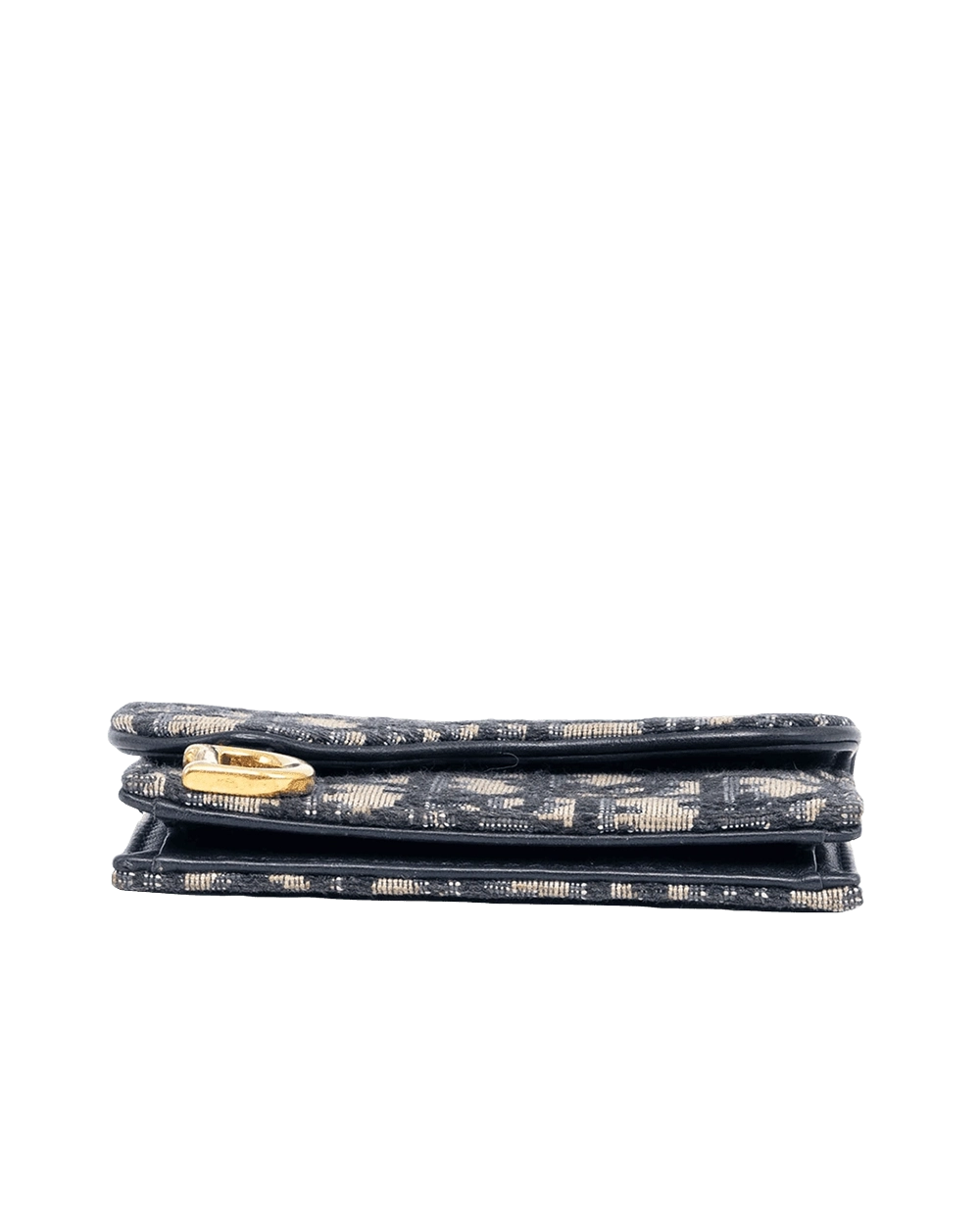 DIOR SADDLE CARD HOLDER SHORT BLUE NAVY OBLIQUE JACUARD GHW 47 MA 0221 05758