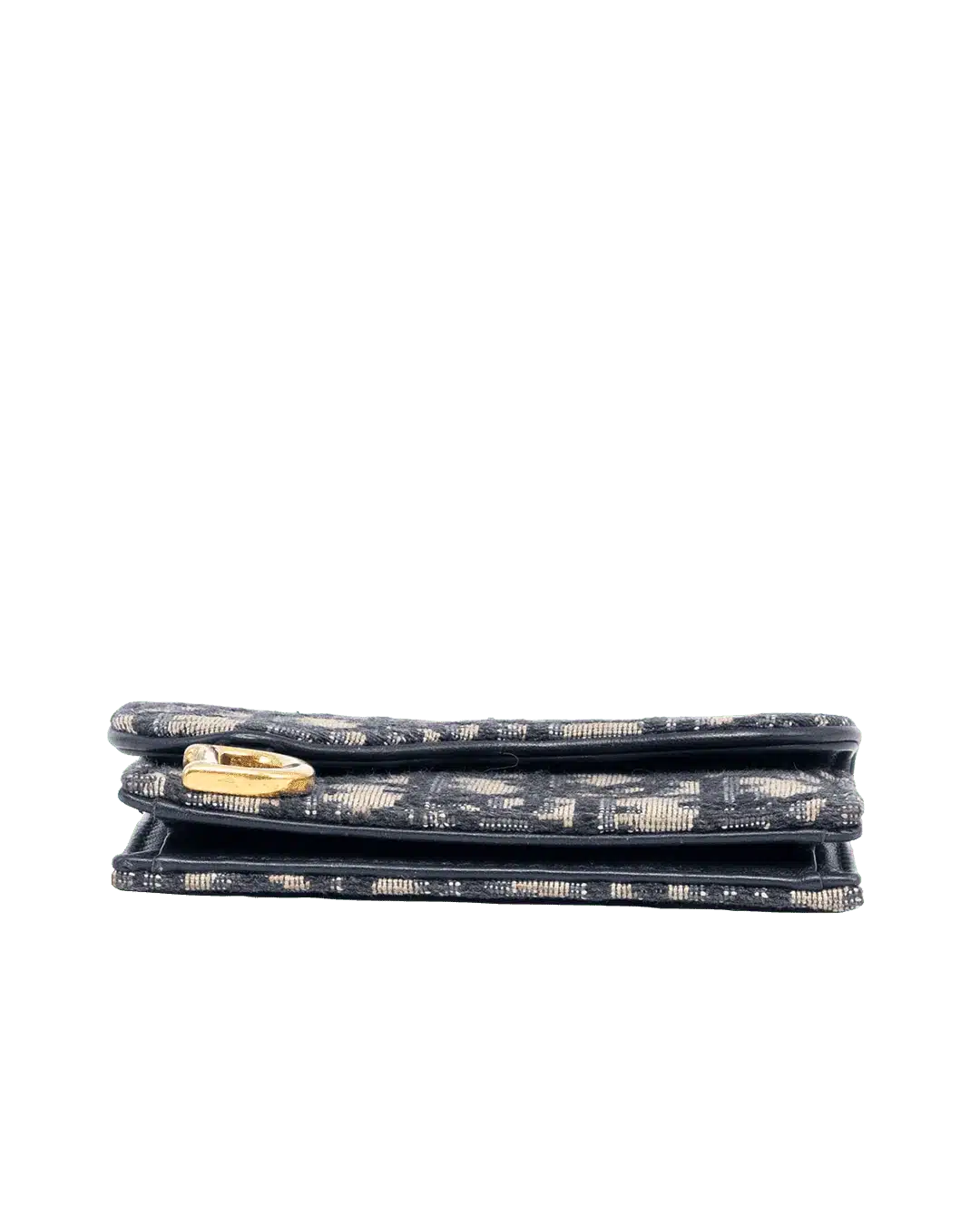 DIOR SADDLE CARD HOLDER SHORT BLUE NAVY OBLIQUE JACUARD GHW 47 MA 0221 05758