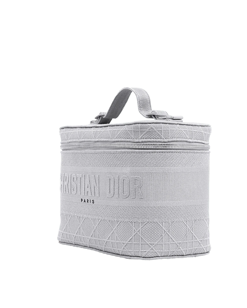 DIOR TRAVEL VANITY CASE 9.5 GRAY EMBROIDERED SHW 06 BO 0290 09116