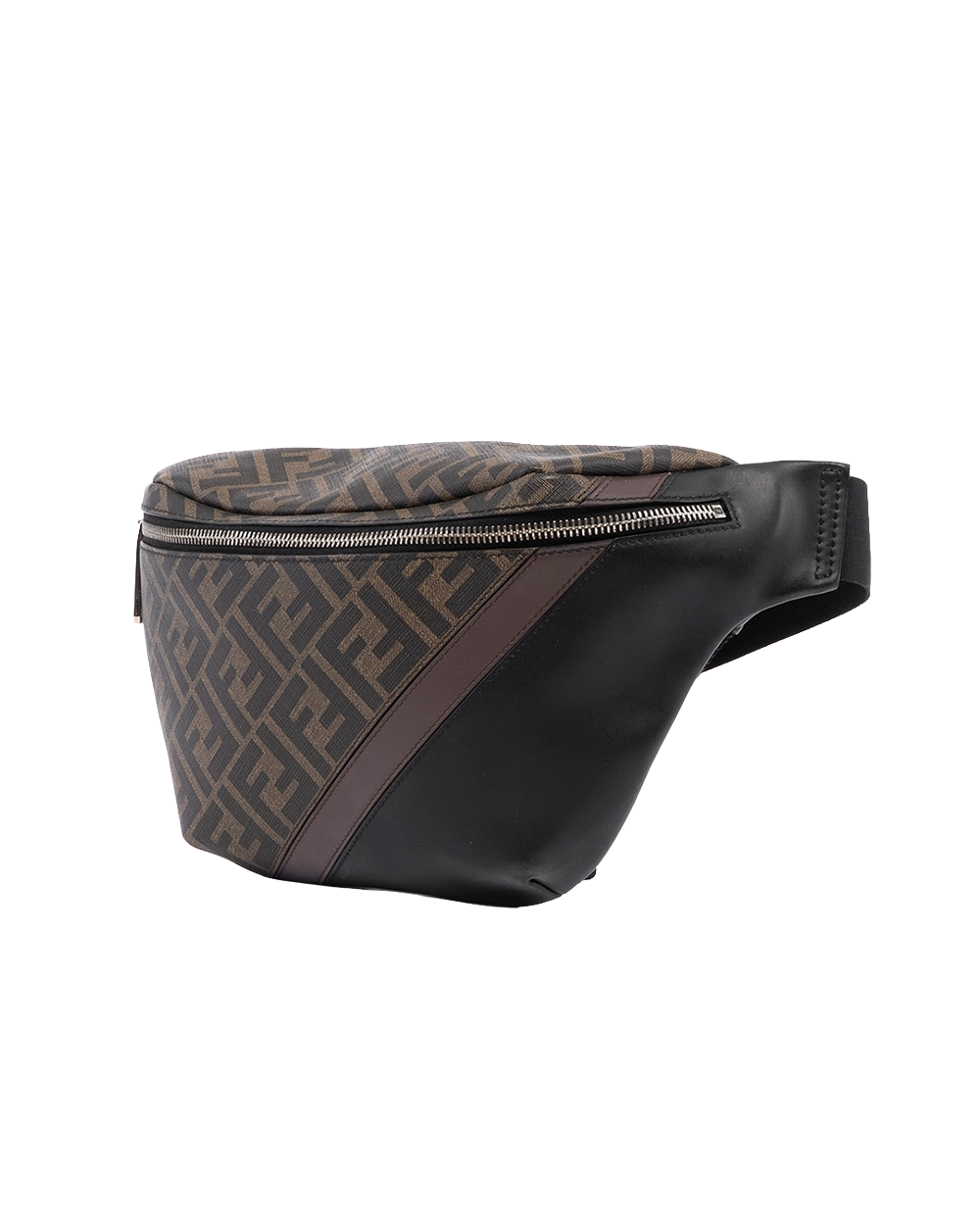 FENDI FABRIC BELT BAG BLACK BROWN SHW 7VA434 A9XS 12085 208 02467